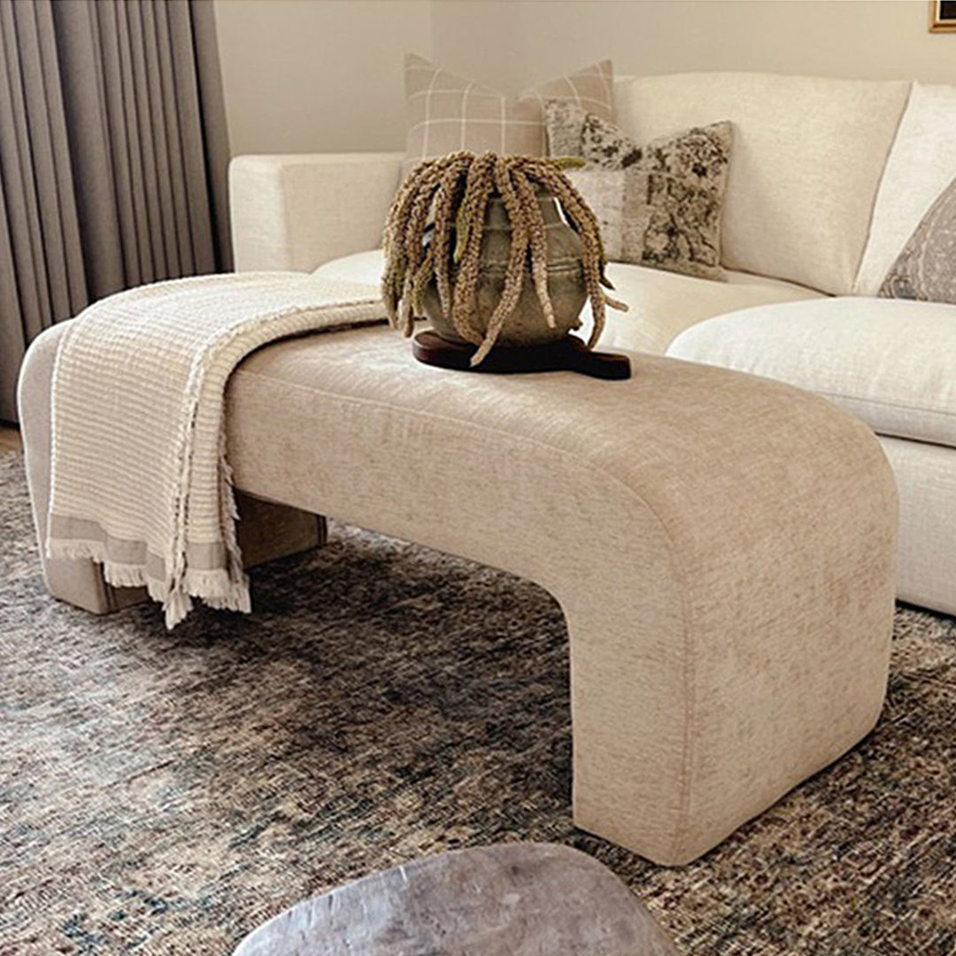 Steven 47" Chenille Waterfall Bench